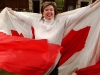 Carolyn and a flag from the Peace Tower, House of Commons - Ottawa.