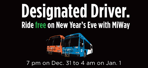 Let MiWay be Your Designated Driver on New Year’s Eve