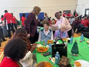 Mayor Parrish meets seniors at the Seniors Visit.